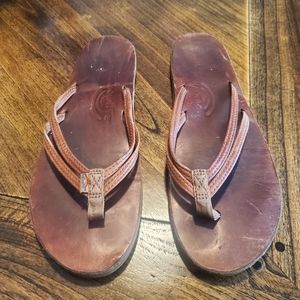 Rainbow Sandals double strap single layer Size 10